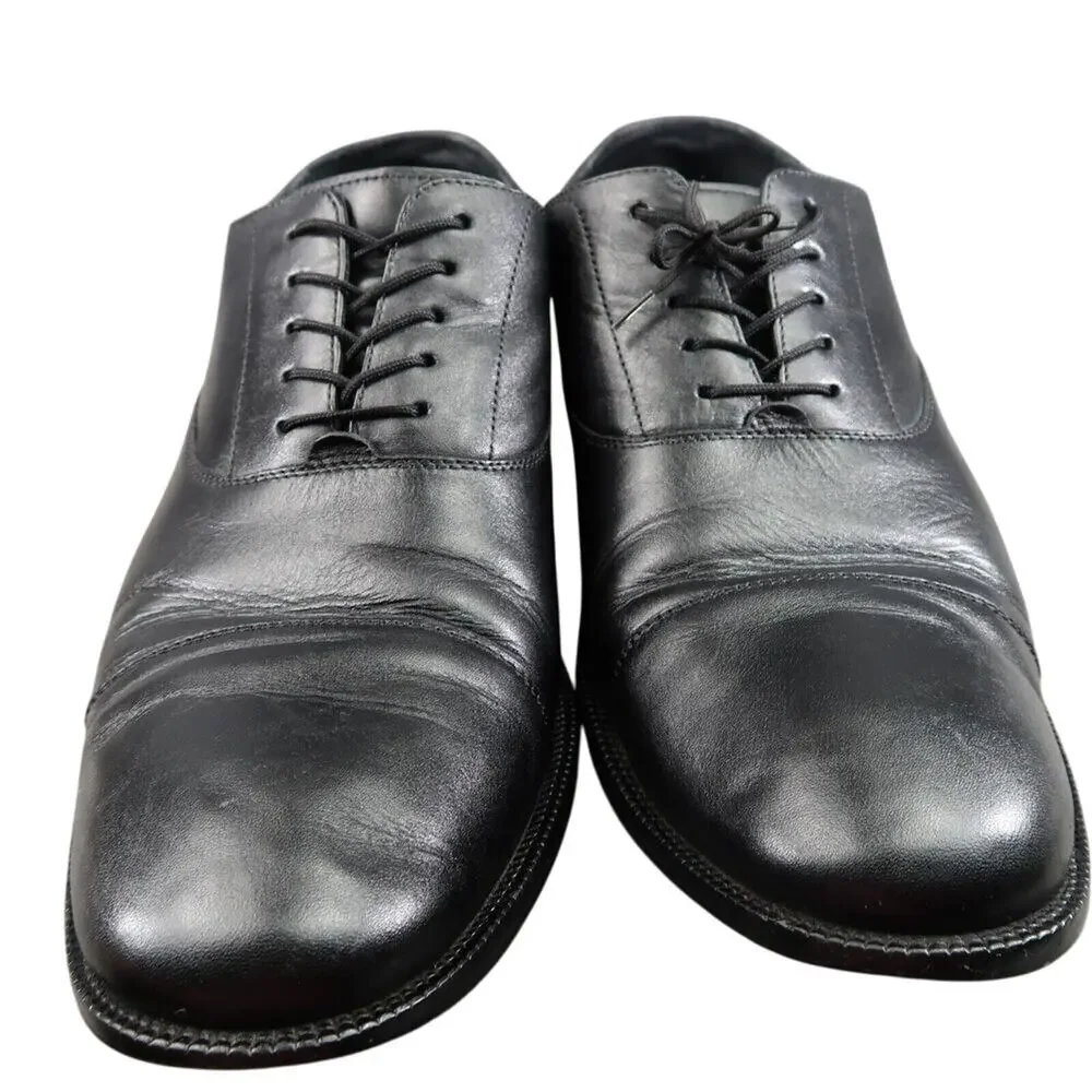 Cole Haan Shoes Men 12 Oxford Broadway Cap Toe Leather Black Classic Dress Event